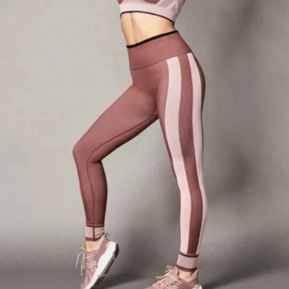 Fabletics Pink Leggings Women’s Large High Waisted Seamless